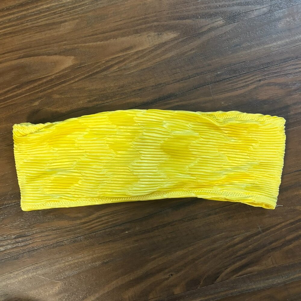 Triangl Yellow Tube Top Women’s Strapless Summer Crop Top Size S